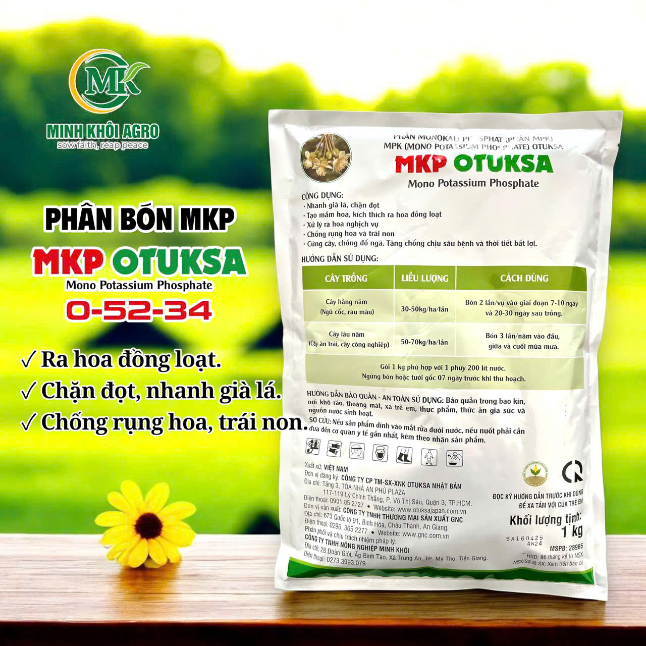 Phân bón MKP Otuksa - Gói 1kg